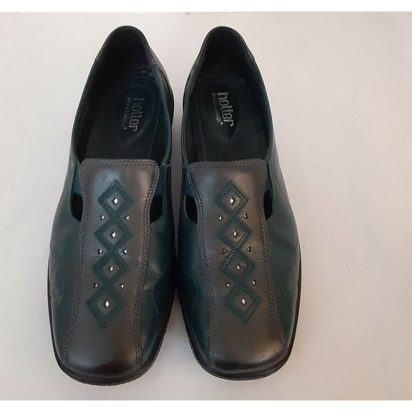 Hotter Leather Comfort Concept Women's Shoe sz 9.5 Hunter Green Versatile - Picture 3 of 7